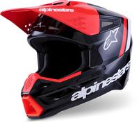 Alpinestars S-M3 Radium Casco da motocross, nero/rosso, Taglia S (55/56)
