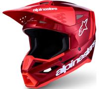 Alpinestars S-M3 Radium Casco da motocross, Rosso/Bianco, Taglia 2XL (63/64)