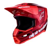 Alpinestars S-M3 Radium Casco MX Off-Road Rosso Bianco Blu Giallo Flou ECE 22.06