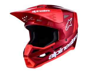 Alpinestars S-M3 Radium Casco MX Off-Road Rosso Bianco Blu Giallo Flou ECE 22.06