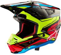 Alpinestars S-M5 Action 2 2024 Casco Motocross, nero-rosso-giallo, taglia M per maschi