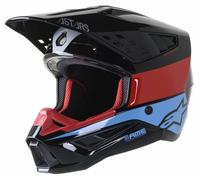 Alpinestars S-M5 Bond Helmet ECE MX Helmet Black Red Cyan Glossy (1377)