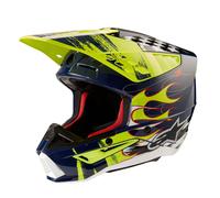 Alpinestars S-M5 Rash casco da motocross blu-giallo fluo S