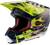 Alpinestars S-M5 Rash Casco da Motocross (Blue/Yellow,S (55/56))