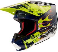 Casco SM5 RASH Blu Giallo Fluo ALPINESTARS - UE: M