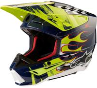 Alpinestars S-M5 Rash Casco Motocross, blu-giallo, taglia L per maschi