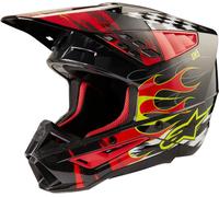 Alpinestars S-M5 Rash Casco Motocross, grigio/rosso, Taglia XL (61/62)