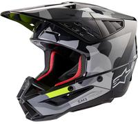 Alpinestars S-M5 Rover 2 2024 Casco Motocross, nero-grigio-giallo, taglia M per maschi