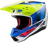 Casco Cross Alpinestars SM5 Sail Giallo Fluo/Blu Smalto/ArgentoL Giallo Fluo,Blu Smalto,Argento