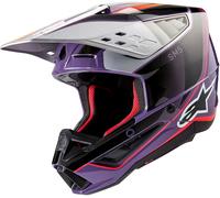 Alpinestars S-M5 Sail, casco da motocross XL male Nero/Lilla/Argento/Fucsia