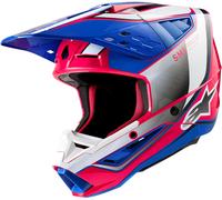 Alpinestars S-M5 Sail, casco da motocross XXL male Bianco/Fucsia/Blu/Nero