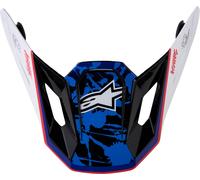Alpinestars S-M7 Blaster Cima dell'Elmo, bianco/blu/rosso lucido, Taglia unica