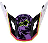 Alpinestars S-M7 Blaster Cima dell'Elmo, bianco/rosa/viola, Taglia unica