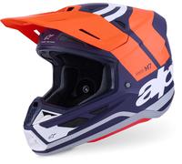 Alpinestars S-M7 Core Casco da motocross, Arancione opaco/blu, Taglia S (55/56)