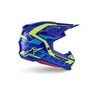Alpinestars S-M7 Deed Casco da motocross, blu/giallo, M (57/58)