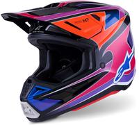 Alpinestars S-M7 Fuse, casco da motocross M female Nero/Lilla/Fucsia/Blu