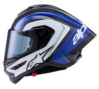 Alpinestars Supertech R10 Arius Carbon Elmetto, nero/bianco/blu, Taglia L (59/60)