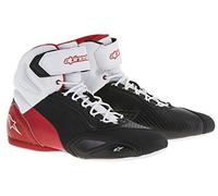 Alpinestars Tuta da moto da uomo, colore nero, bianco, rosso fluo, 40 EU, nero, bianco, rosso., 46 EU