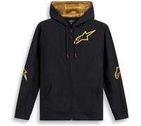 Alpinestars Sessions V3 Felpa con cappuccio e zip, nero-oro, taglia 2XL