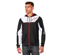 Alpinestars Sessions V3 Hoodie Felpa con Cappuccio, Nero/Bianco/Rosso, S Uomo