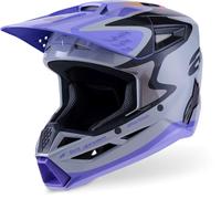 Alpinestars SM3 Casco da motocross giovanile, nero-porpora, taglia S