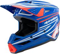 Alpinestars SM3 Wurx Casco da motocross giovanile, blu/rosso/bianco, Taglia Y/S (48/49)