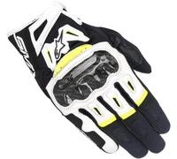 Alpinestars SMX-2 Air Carbon V2 Guanti da moto, nero-bianco-giallo, taglia 2XL per maschi