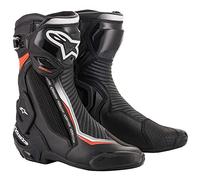 Stivali moto Alpinestars SMX Plus 2 nero-bianco-rosso fluo 48