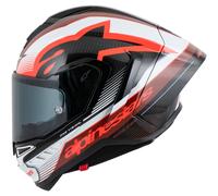 Alpinestars Supertech R10 Team Carbon Casco, nero/rosso/bianco, M (57/58)