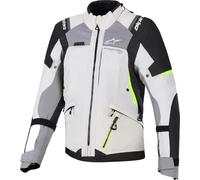 Alpinestars Stella Andes V4 Drystar impermeabile Giacca tessile moto da donna, nero-grigio-giallo, taglia 2XL per donne