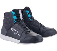 Alpinestars Stella Chrome Drystar Scarpe da moto impermeabili da donna, nero/blu, Taglia 5,5