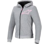 Alpinestars Stella Chrome V2 Sport Felpa con cappuccio e zip da moto da donna, grigio, taglia XS per donne