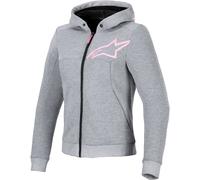 §Felpa Moto Donna Alpinestars Stella Chrome V2 Sport Grigio-Rosa Fluo§