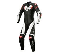 Alpinestars Stella GP Plus Abito da donna in pelle da moto da 1 pezzo, nero-bianco-rosso, taglia 46 per donne