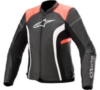 Alpinestars Stella Kira V2 Giacca donna moto in pelle, nero-arancione, taglia 48 per donne