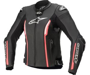 Alpinestars Stella Missile V2 Giacca in pelle da donna per moto, nero/rosa, Taglia 48