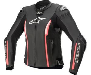 Alpinestars Stella Missile V2 Giacca in pelle da donna per moto, nero-rosa, taglia 48 per donne
