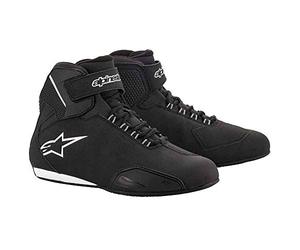 Alpinestars Stella Sektor Waterproof Shoes Motorcycle Boots Black Silver, Black/White, 42