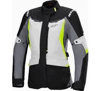 Alpinestars Stella ST-1 impermeabile Giacca tessile moto da donna, nero-grigio-giallo, taglia M per donne