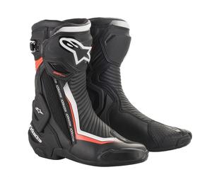 Alpinestars stivale pista uomo Smx Plus V2 - 1231 Nero Bianco Rosso Fluo 42