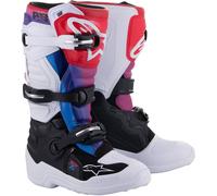 Alpinestars Tech 7S Rainbow, stivali giovani 4 US male Bianco/Nero/Rainbow