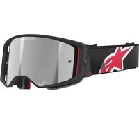 Alpinestars Supertech Corp Absolute Vision Stripe Mirror Occhiali da motocross, nero/rosso, Taglia unica