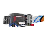 Alpinestars Supertech Corp ROLL-OFF Occhiali da motocross Wide Vision blu-arancio con lenti trasparenti