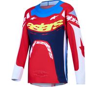 Alpinestars Supertech Dyna Maglia giovanile di motocross, rosso/bianco/blu, Taglia L