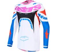 Alpinestars Supertech Dyna Maglia Motocross, bianco/multicolore, Taglia 2XL