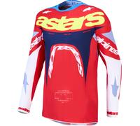 Alpinestars Supertech Dyna Maglia Motocross, rosso/bianco/blu, Taglia 2XL