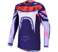 Alpinestars Supertech Dyna Maglia Motocross, viola/rosa, Taglia 2XL