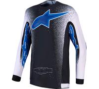 Alpinestars Supertech Hiten AFD Maglia Motocross, nero/blu/viola, Taglia XL