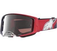 Alpinestars Supertech Hiten Mirror Occhiali da motocross, Rosso/nero/argento, Taglia unica