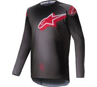 Alpinestars Supertech Lipan Maglia da motocross, grigio/rosso, Taglia XL